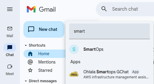 Google Chat Find apps dialog