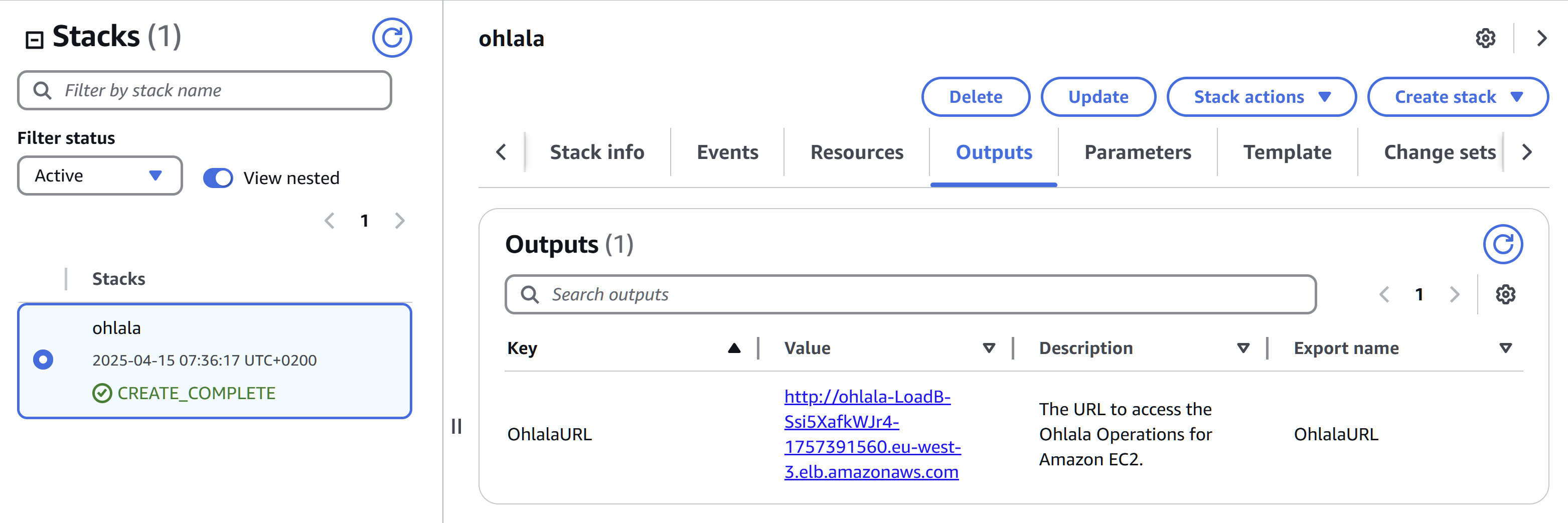 Output URL
