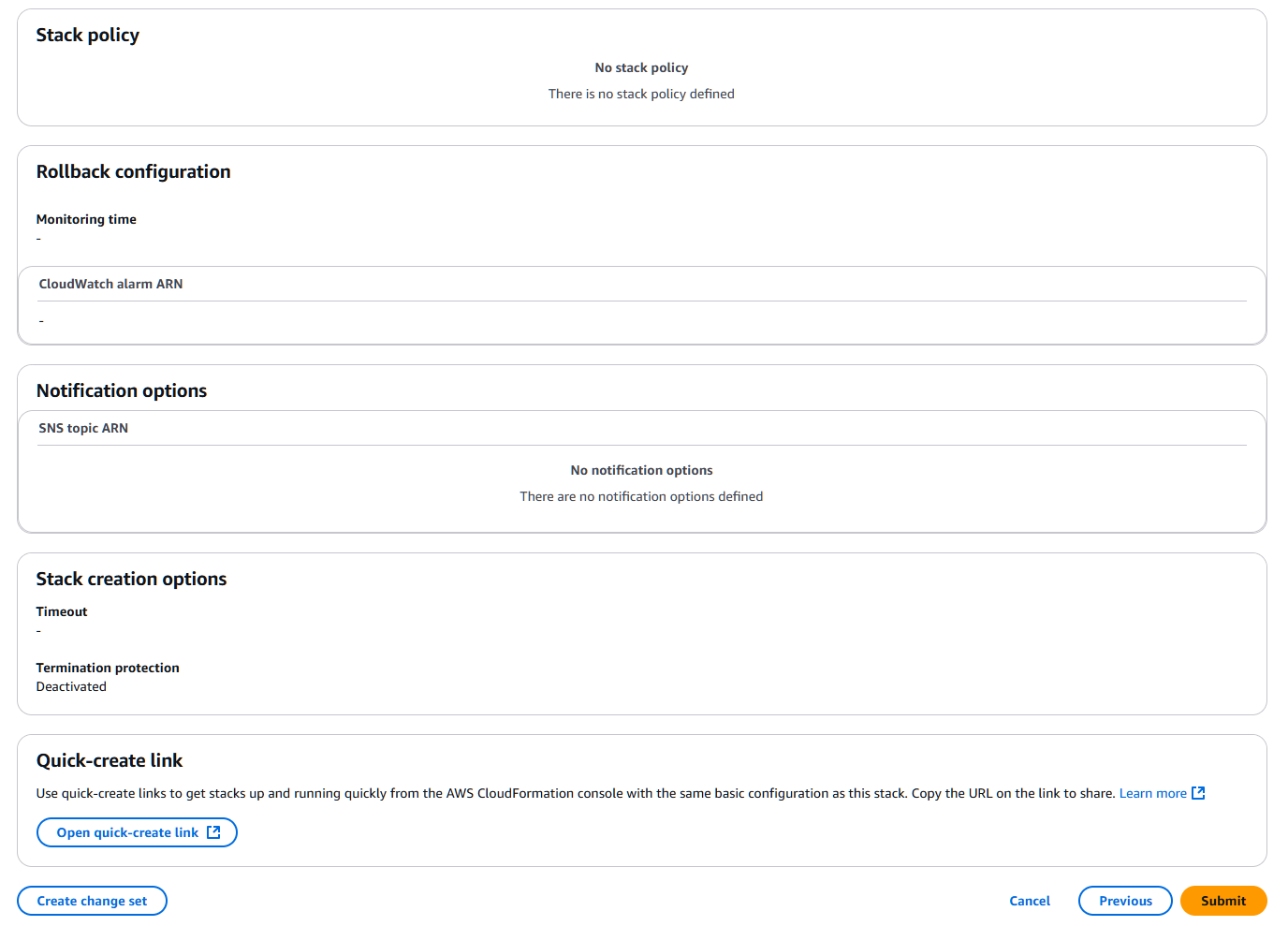 Submit CloudFormation