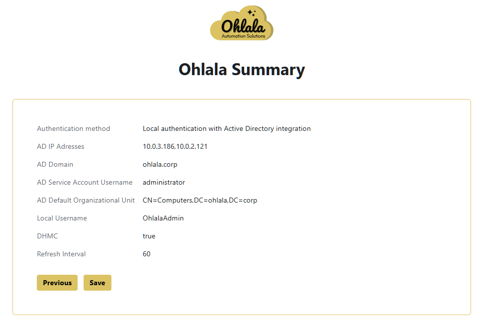 Step 8 - with Active Directory integration